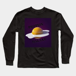 Protein Galaxy Tee With Egg As Planet Graphic Long Sleeve T-Shirt